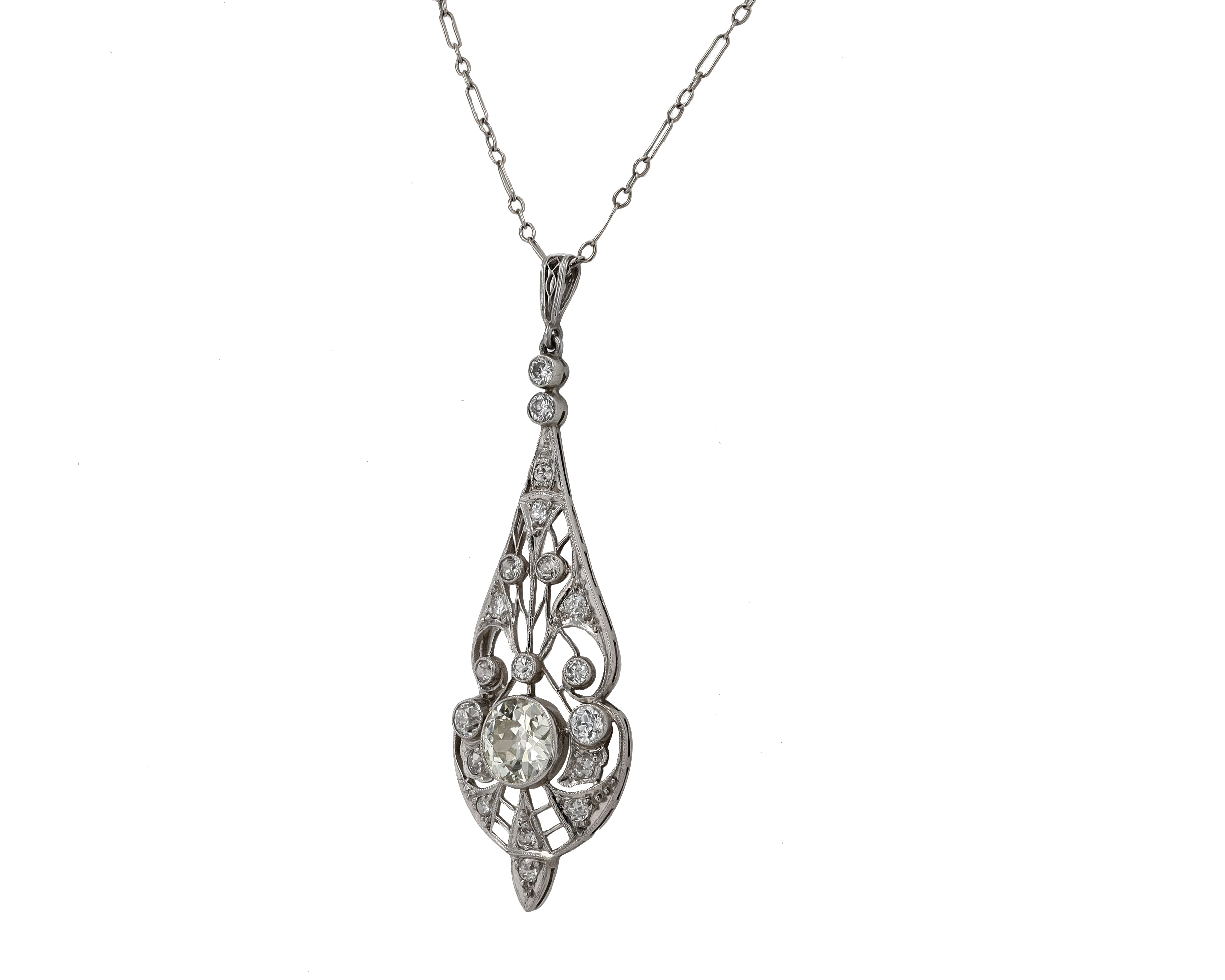 Edwardian Diamond Lavalière Necklace
