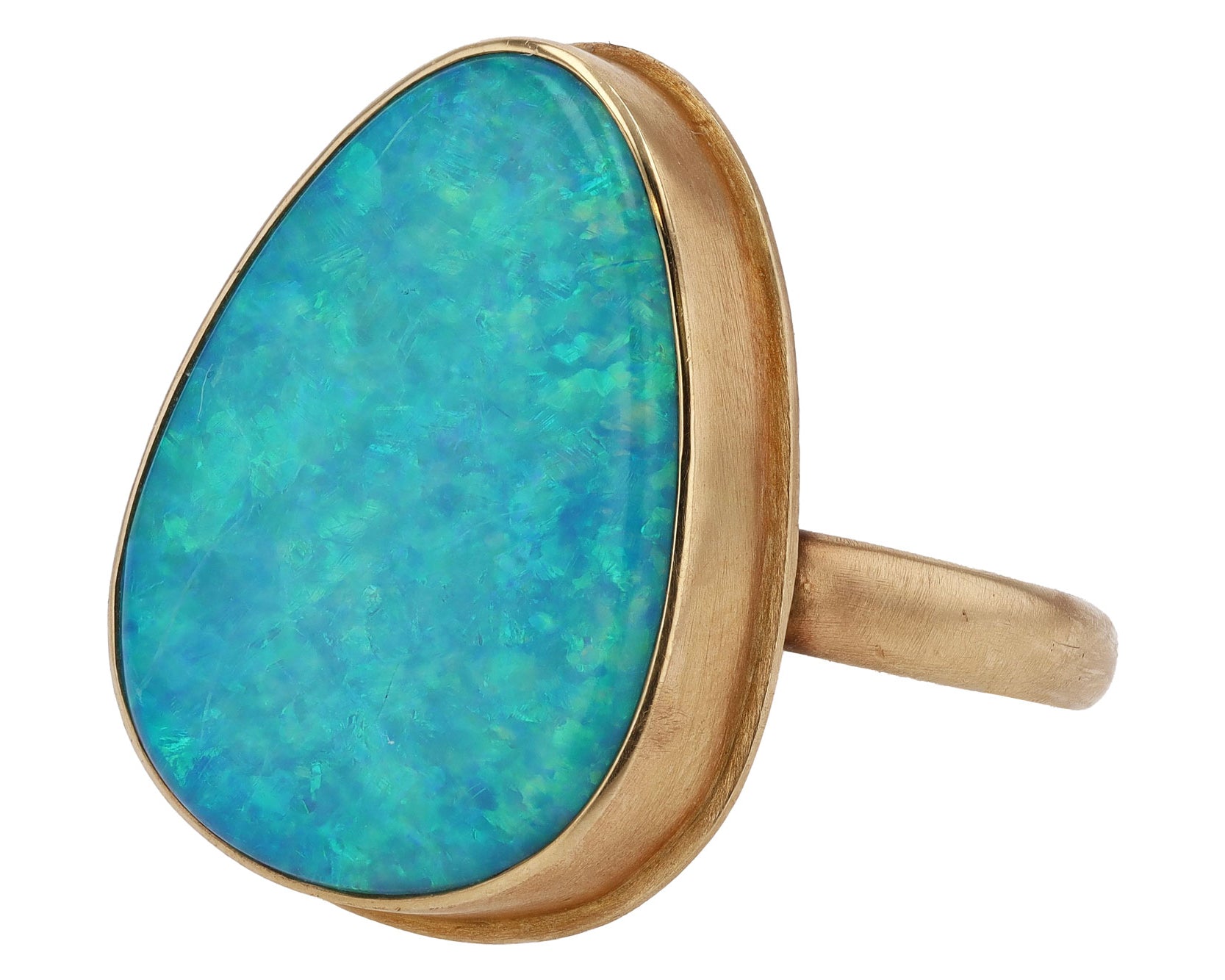 Vintage 1970s 10 Carat Australian Opal Ring