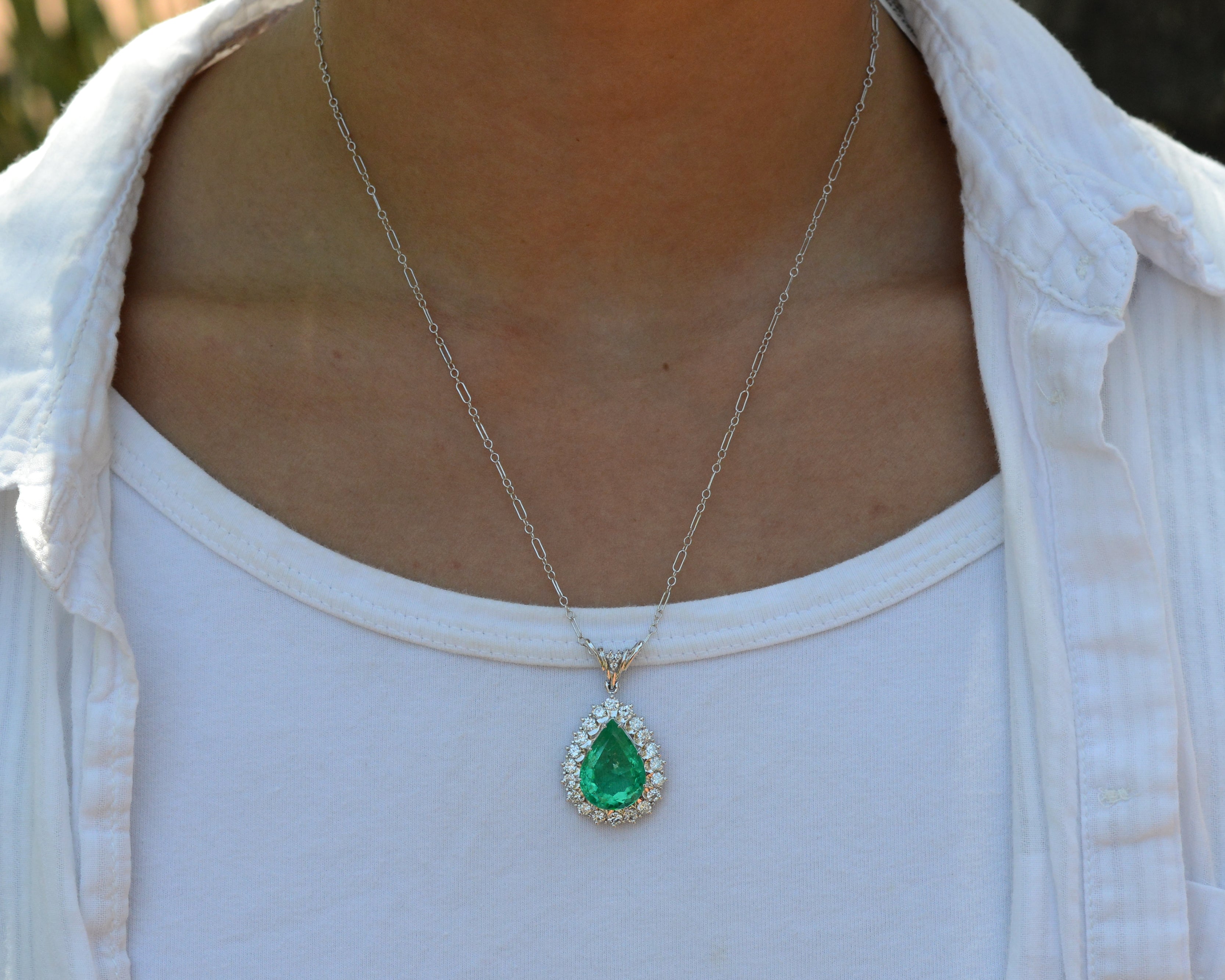 GIA Certified 10 Carat Colombian Emerald Necklace