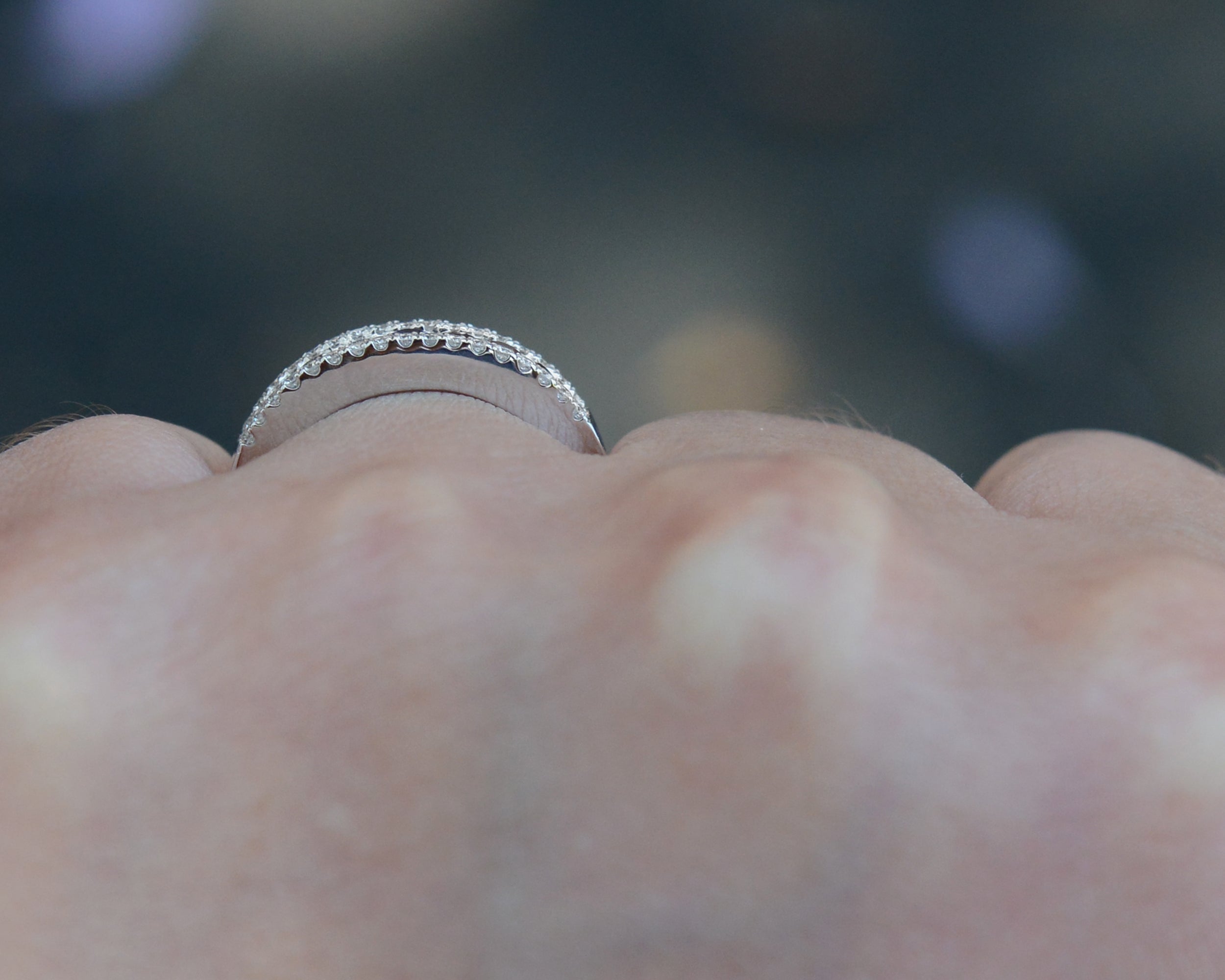 New Rainbow Sapphire & Diamond Wedding Band Engagement Ring