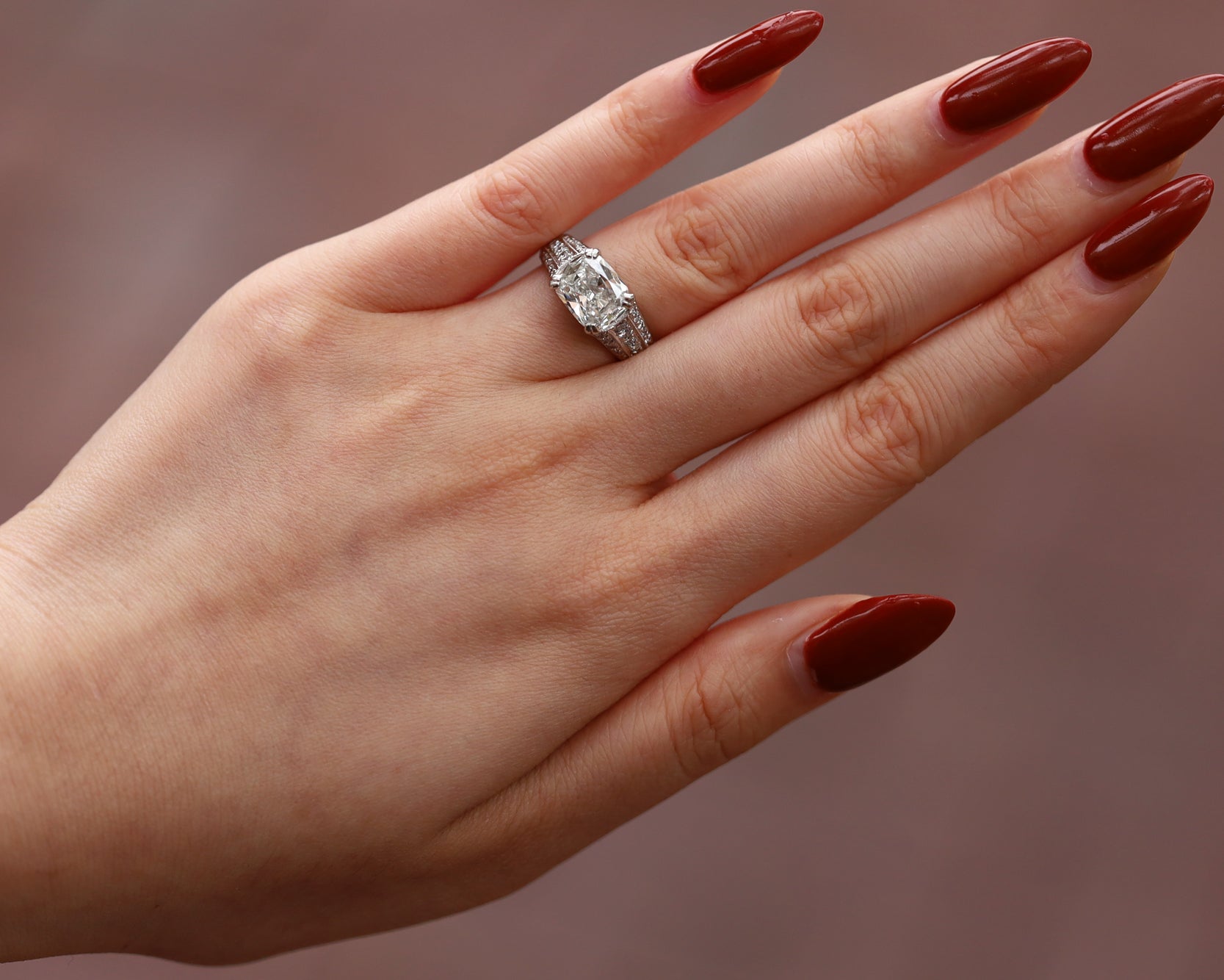 GIA Certified Shreve & Co 2 Ct Cushion Diamond Engagement Ring