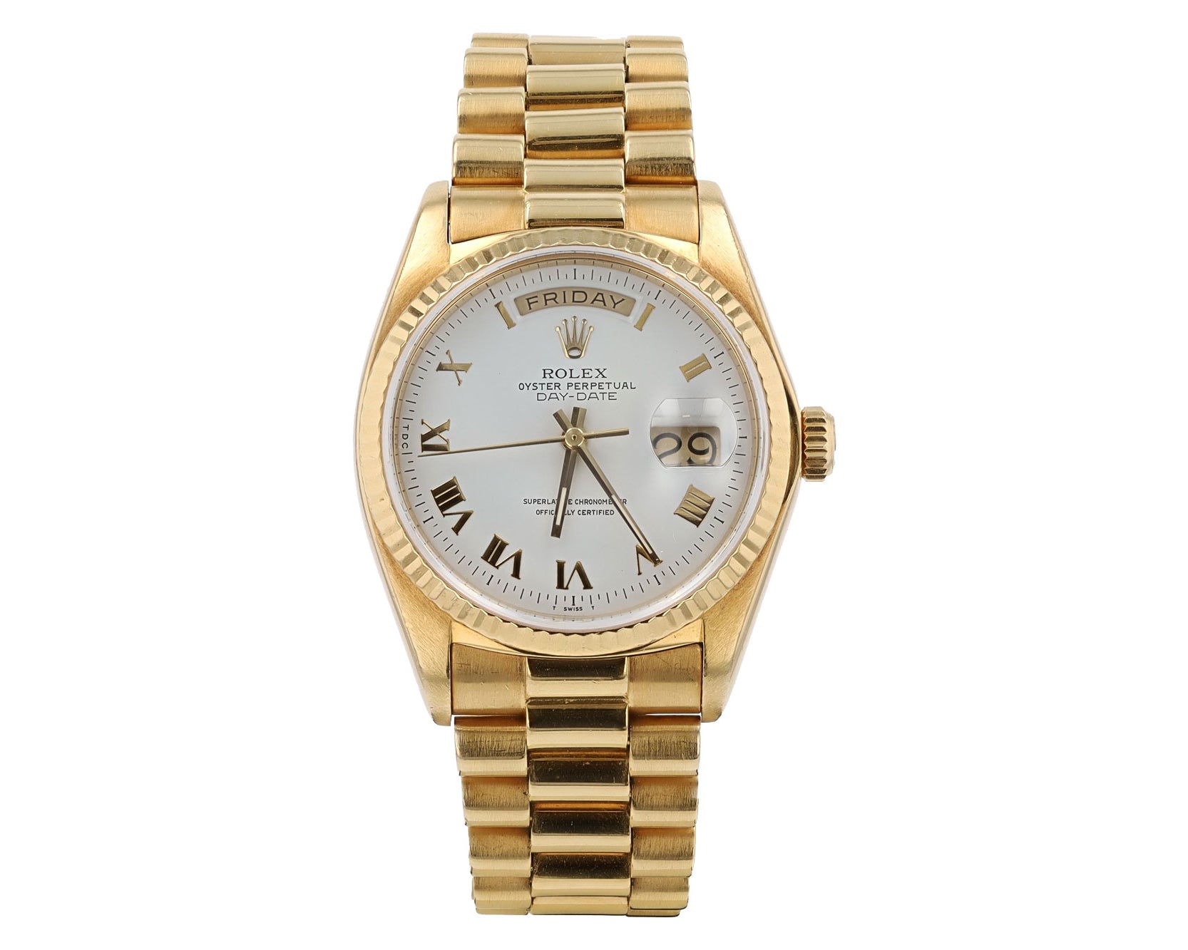 Rolex Day-Date President 18k Yellow Gold #18038 36mm Watch