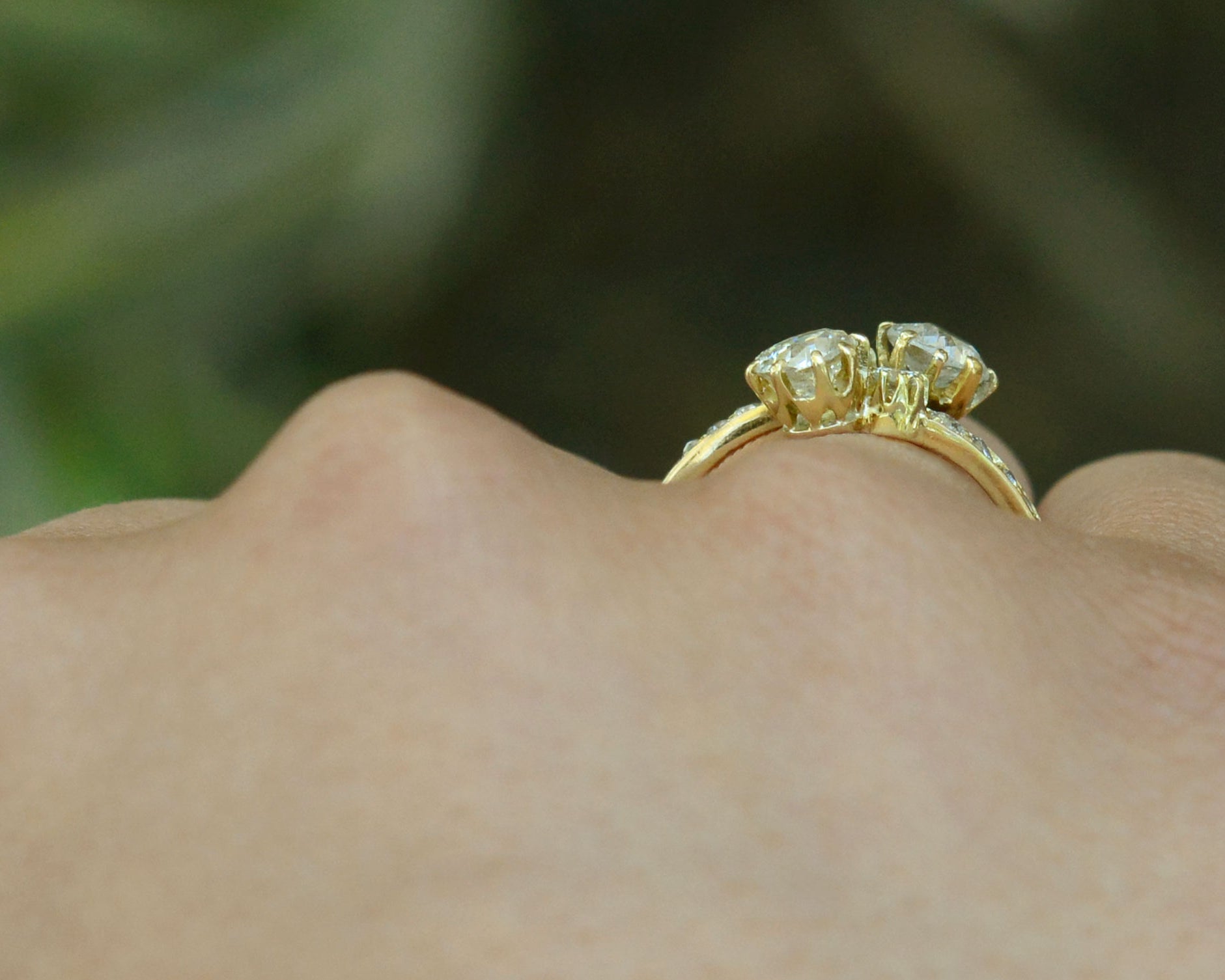 Twin Diamond Toi Et Moi Antique Engagement Ring