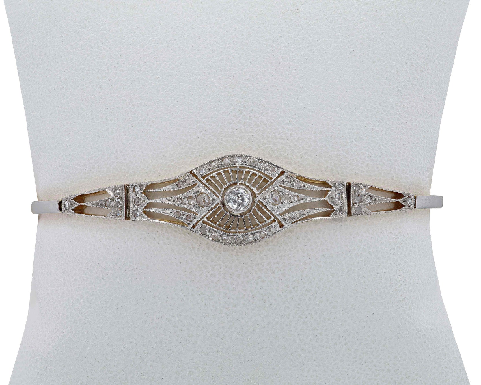 Antique Belle Époque Diamond Filigree Bracelet