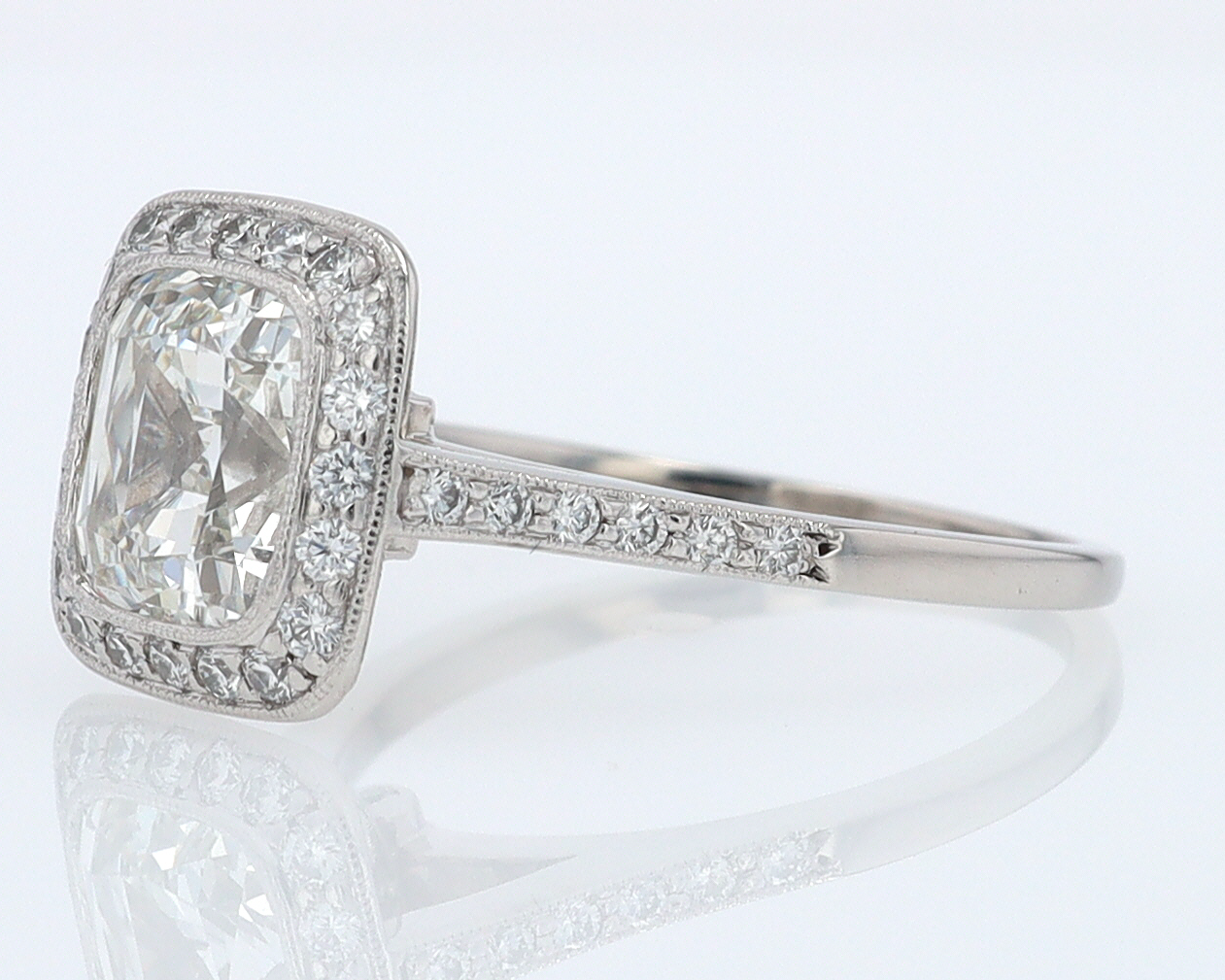 SOLD Tiffany & Co. 2.81 Carat Cushion Diamond Engagement Ring