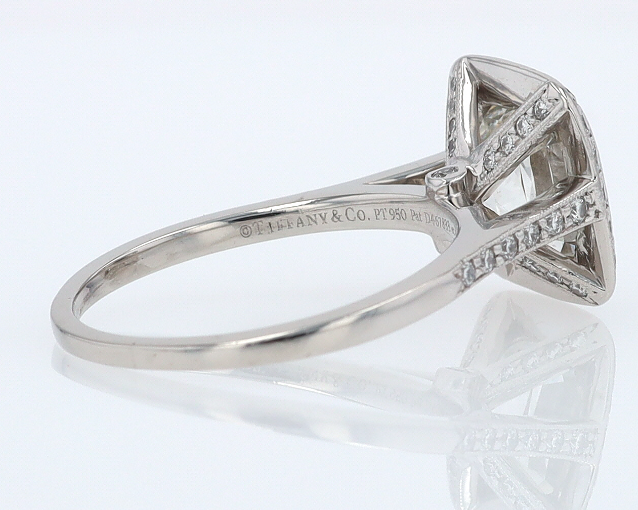 SOLD Tiffany & Co. 2.81 Carat Cushion Diamond Engagement Ring