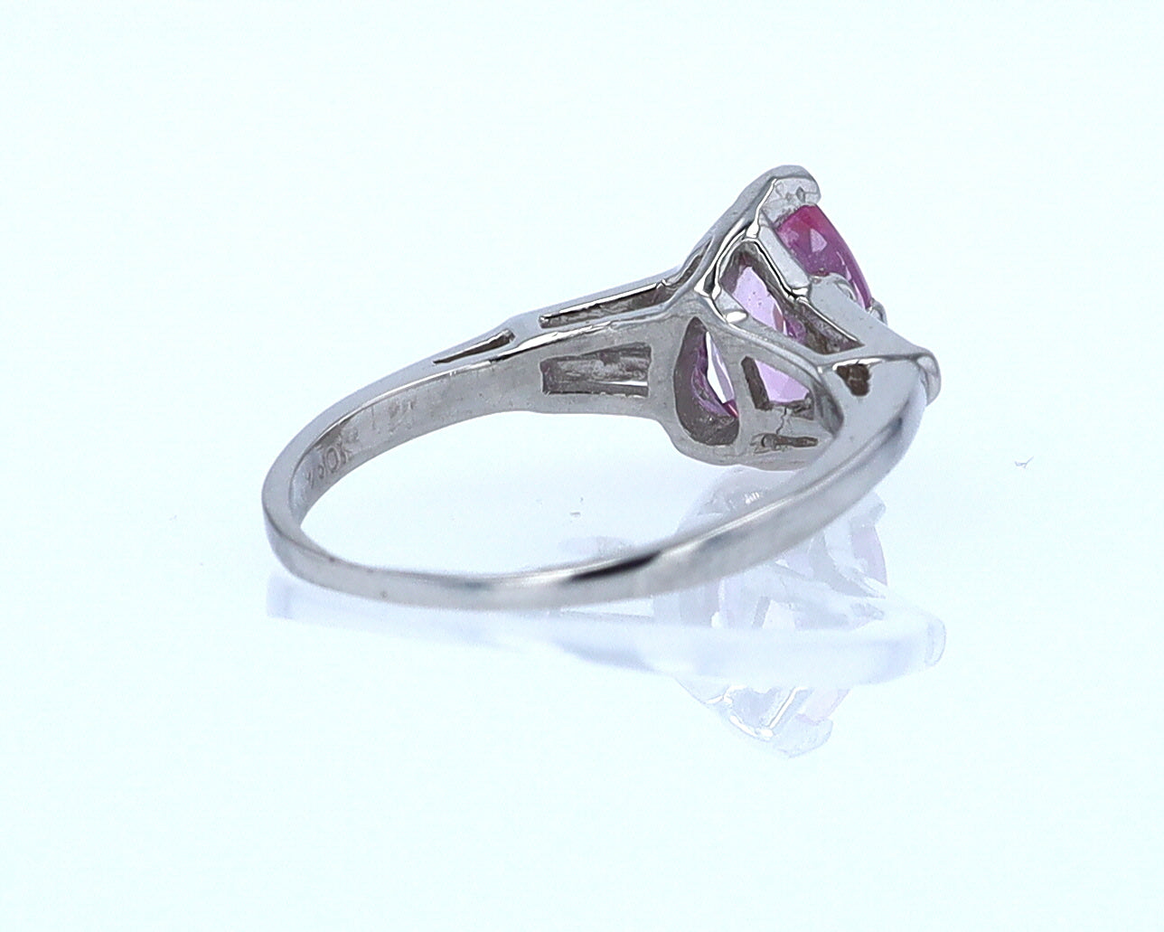 Platinum Pear Shape Pink Sapphire Diamond Engagement Ring