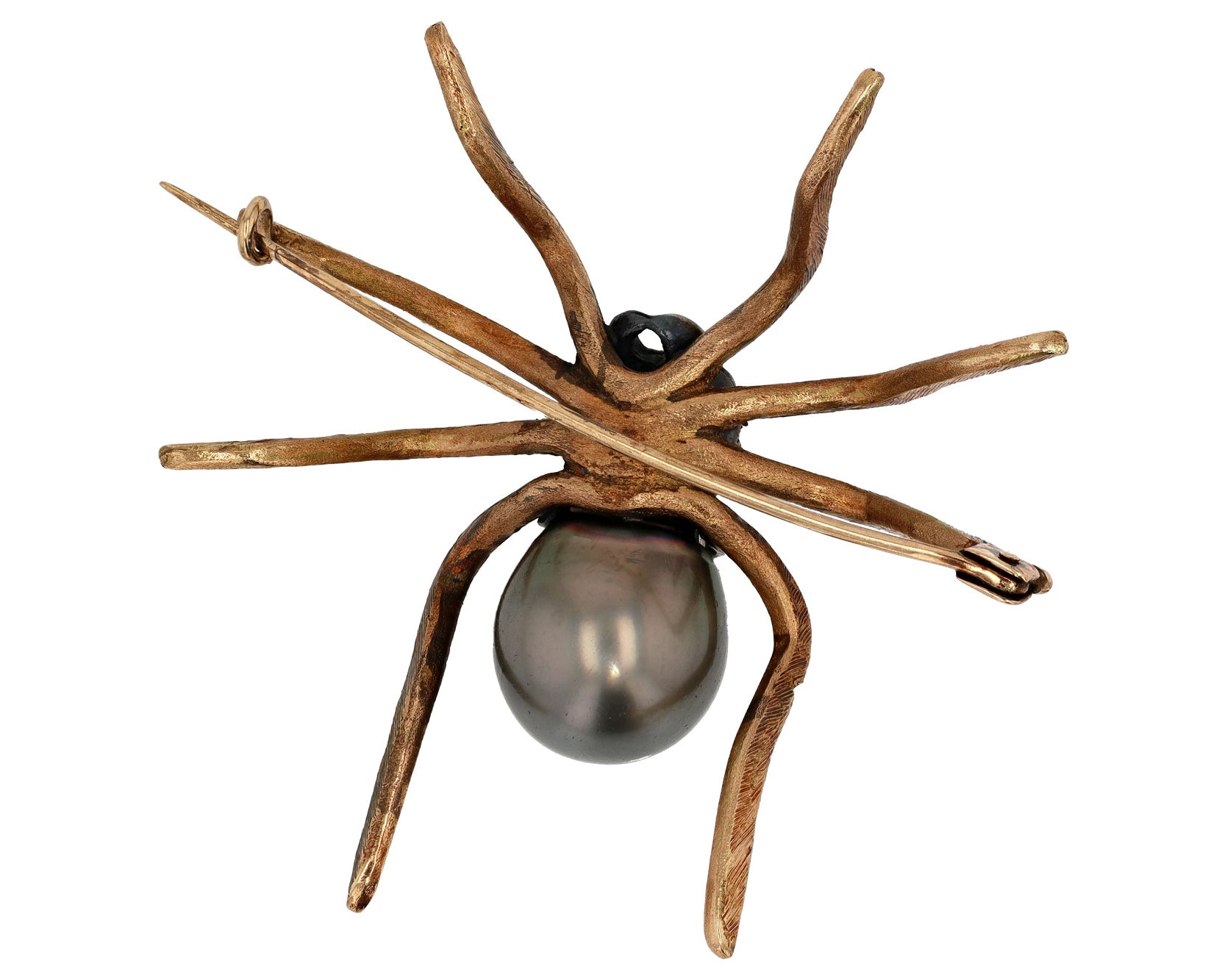 Black Tahitian Pearl Tarantula Spider Brooch Pin