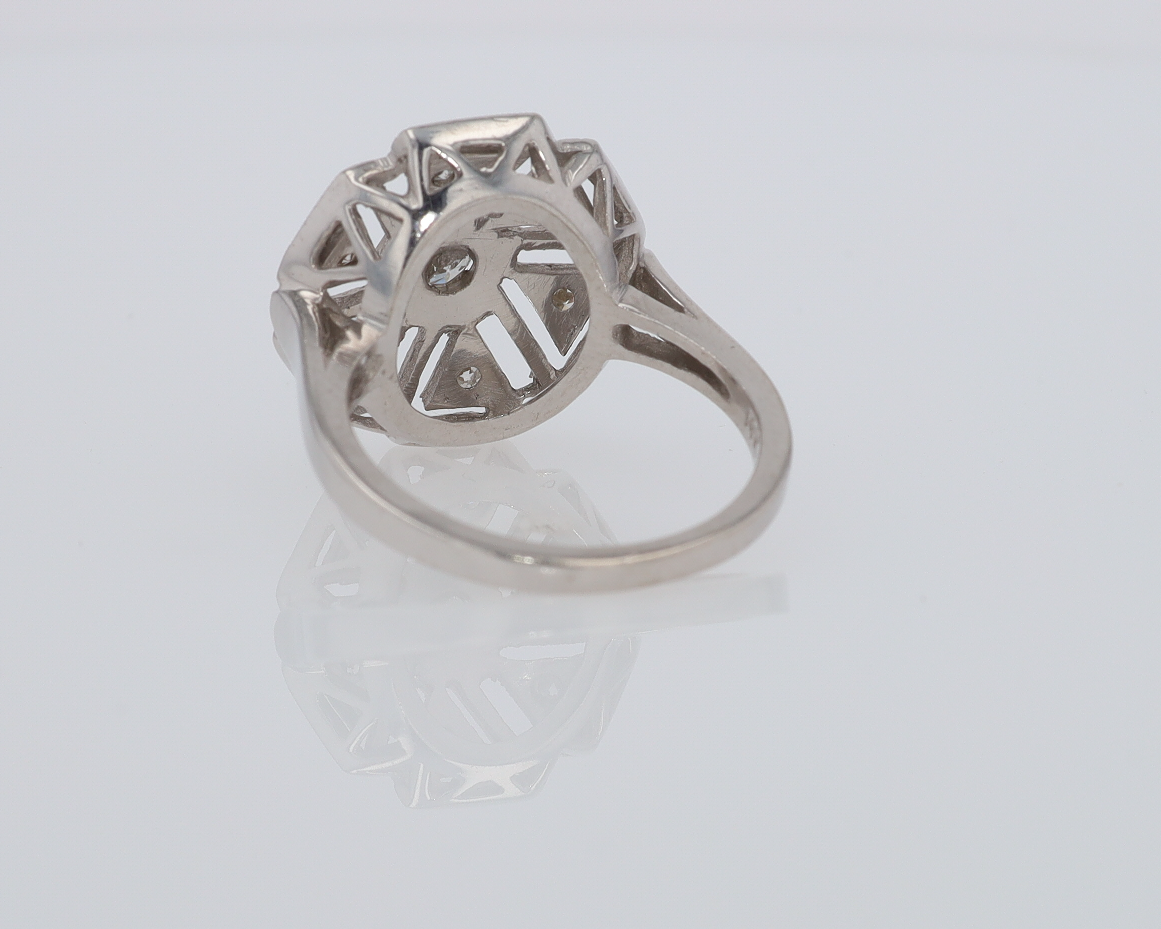 1920's Art Deco Diamond Cluster Engagement Ring