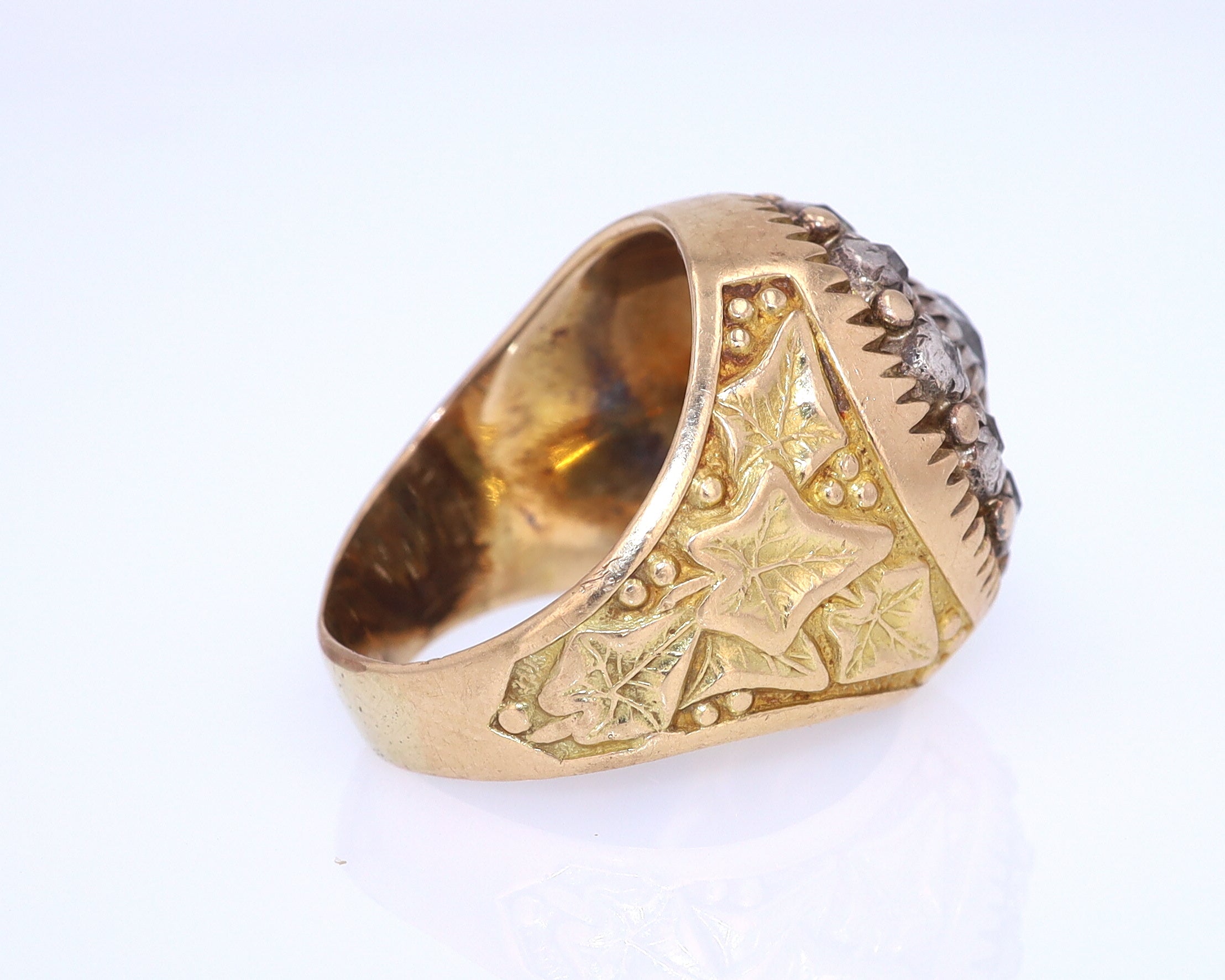 Art Nouveau Diamond Cluster Unisex Ring