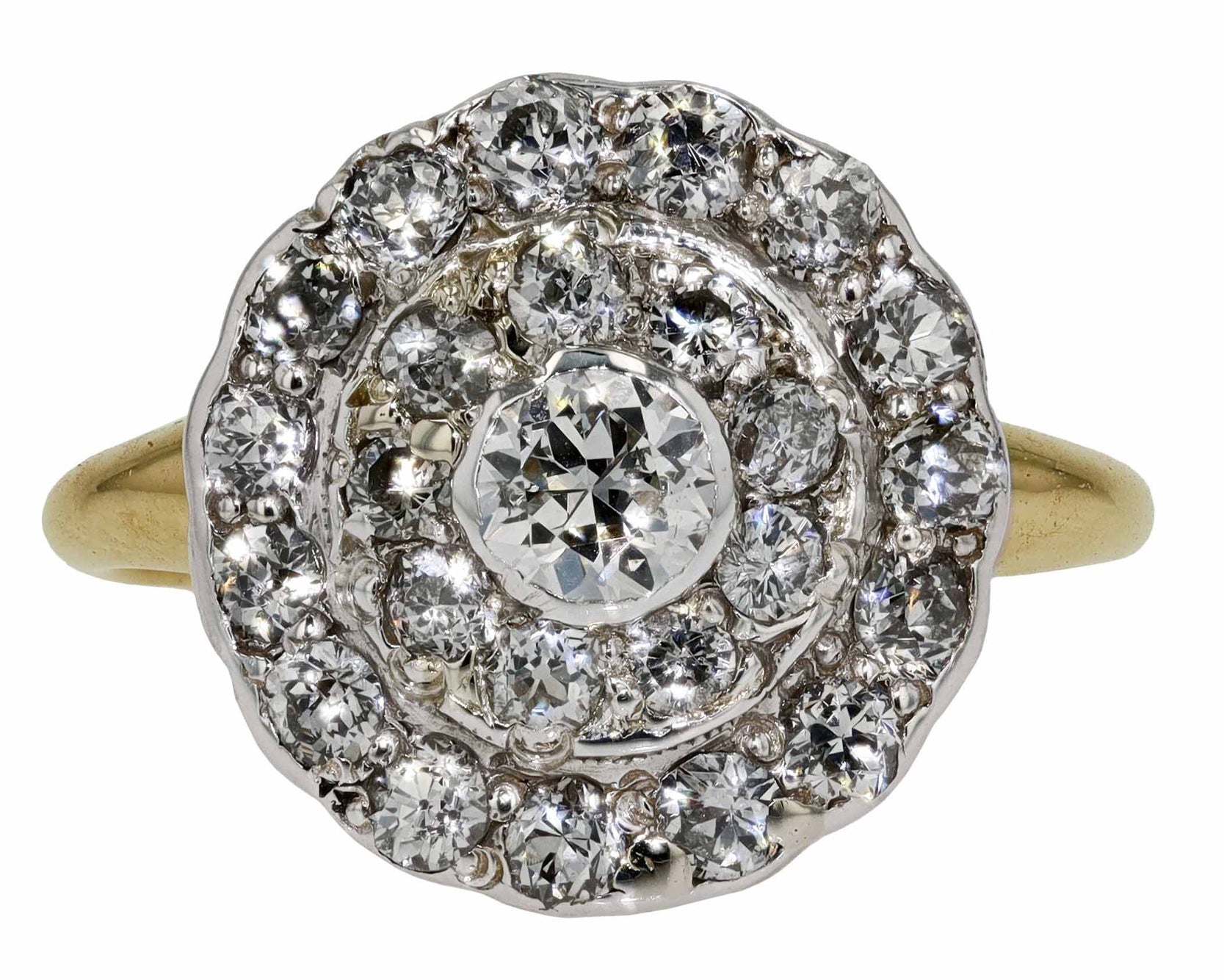 100 Year Old Victorian Diamond Cluster Engagement Ring