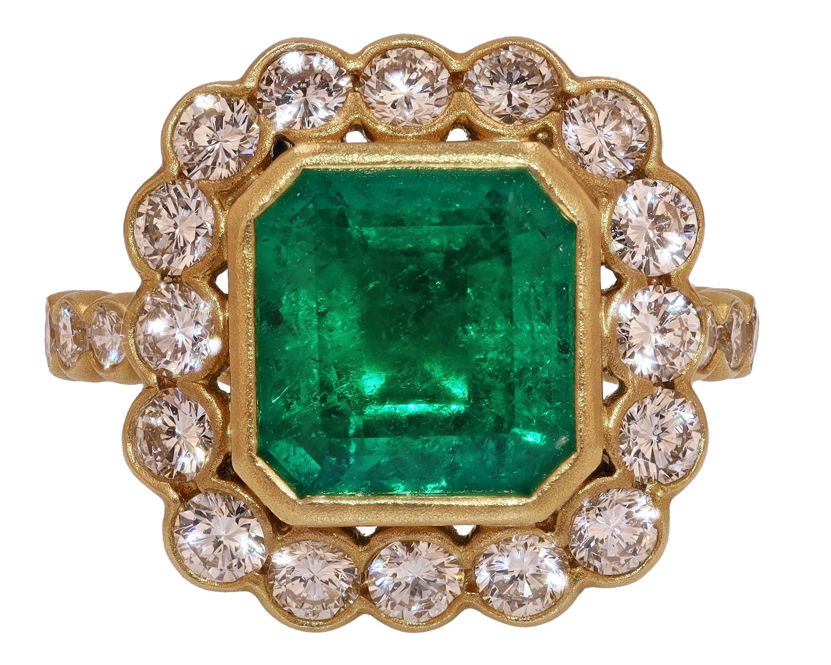 GIA Certified Muzo Colombian Emerald Engagement Ring
