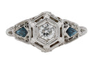 Antique Art Deco Filigree Diamond and Sapphire Engagement Ring