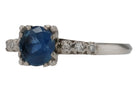 Antique Art Deco 1 Carat Blue Sapphire Solitaire Engagement Ring