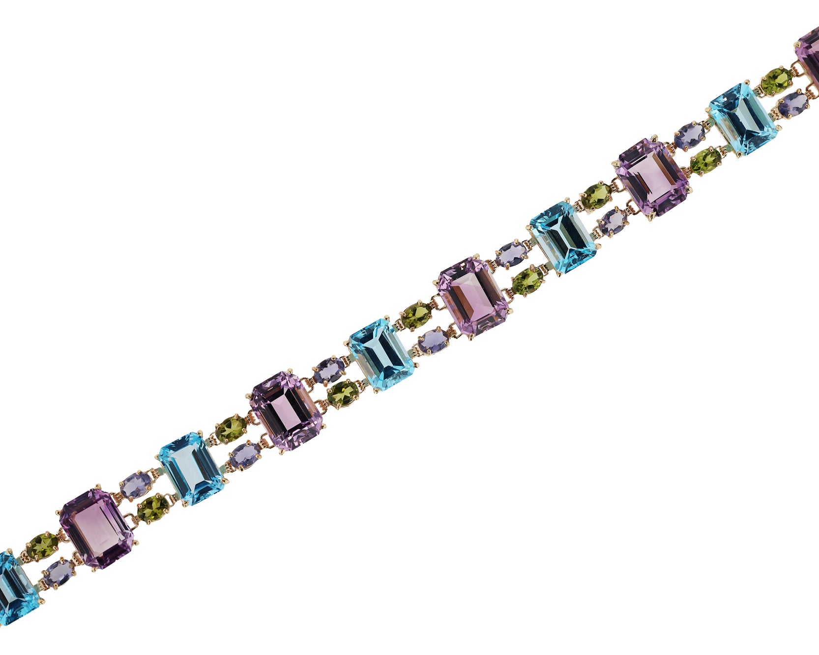 Vintage Unisex 100 Carat Gemstone Rainbow Bracelet
