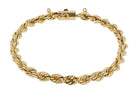 Heavy Yellow Gold Solid Rope Chain Unisex Bracelet