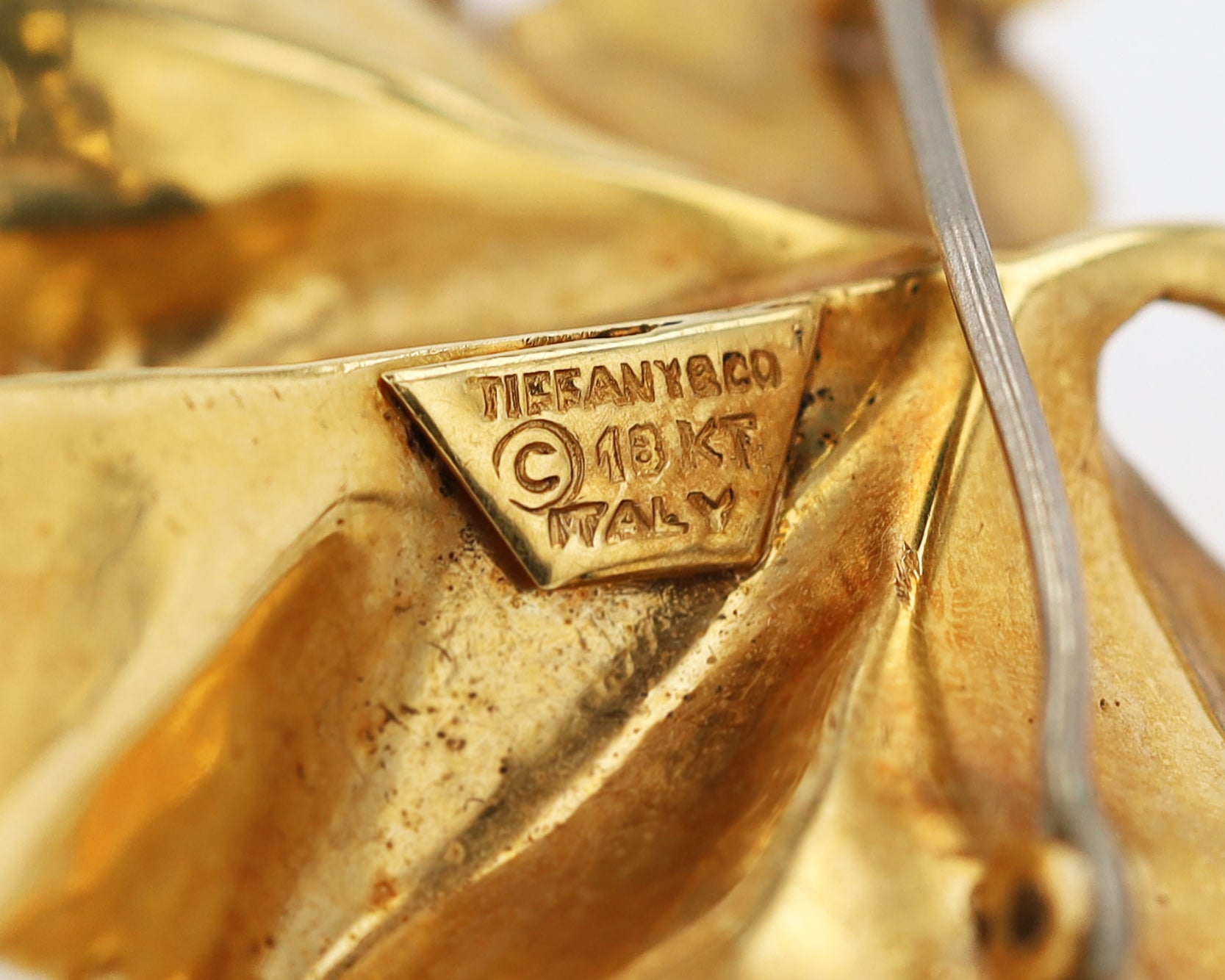 Antique 18k Gold Large Tiffany & Co. Grape Leaf Pearl Brooch