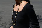 36" Golden South Sea and Black Tahitian Pearl Necklace