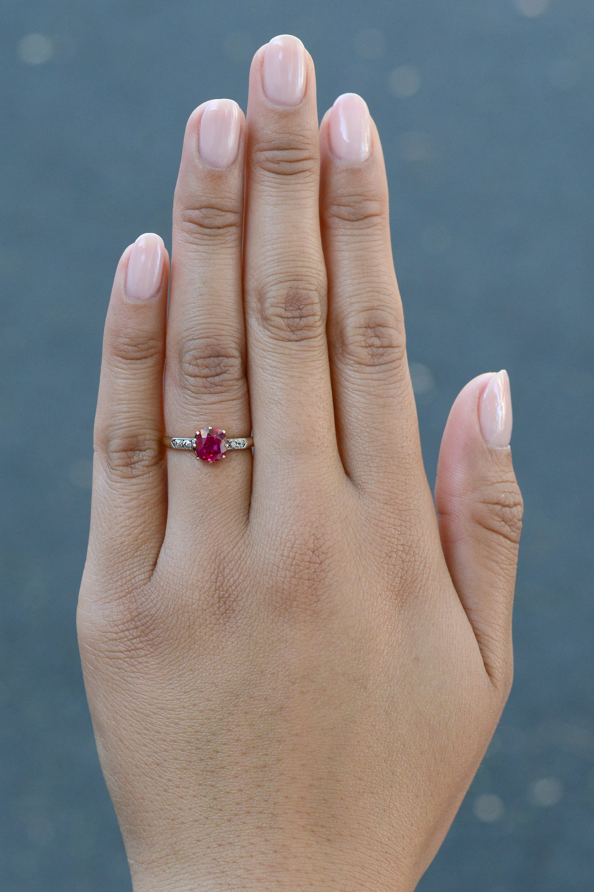 The Best Antique Victorian No Heat 1.86 Carat Burmese Ruby Ring