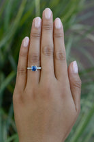 Vintage Retro Solitaire Sapphire Engagement Ring