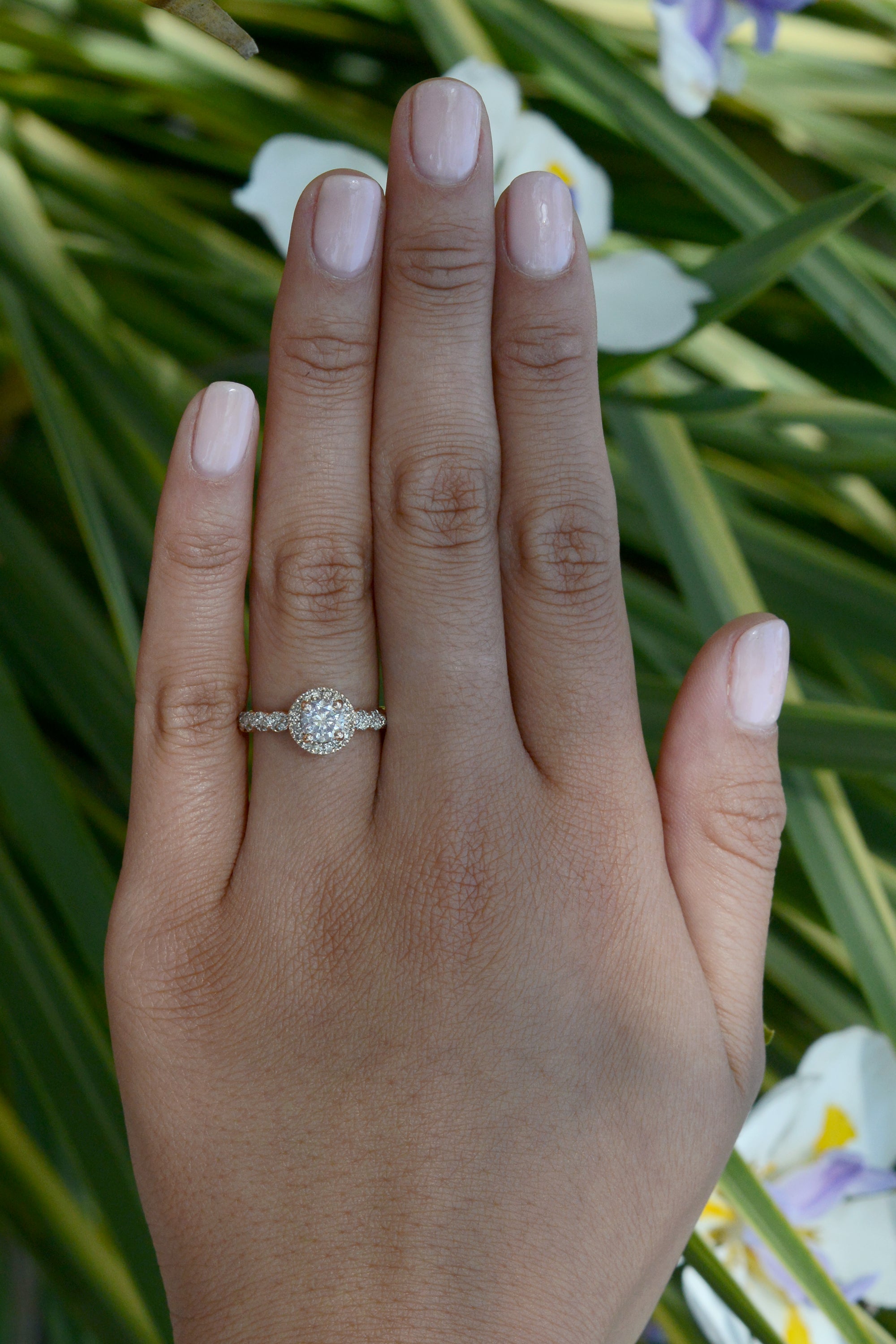 Vintage Diamond Rose Gold Engagement Ring