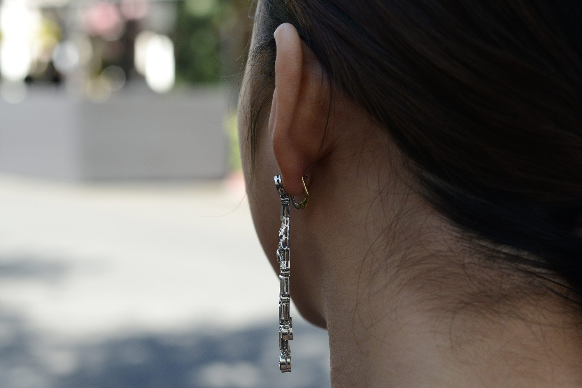 Art Deco Style 12 Carat Diamond Chandelier Earrings