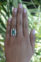 Emerald Diamond and Black Onyx Art Deco Cocktail Ring