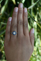 Art Deco Moorish Style Diamond Sapphire Star Engagement Ring