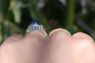 Antique Art Nouveau 4 Carat Cabochon Sapphire Engagement Ring