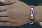 1940s Retro 30 Carat Amethyst and Diamond Bracelet