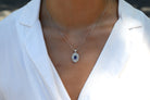 Contemporary Sapphire Diamond Navette Necklace