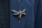 Antique Victorian En Tremblant Diamond Dragonfly Brooch