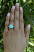 Vintage Retro Sleeping Beauty Turquoise Cocktail Ring