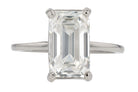 GIA Certified 3.10 F VVS2 Emerald Cut Diamond Solitaire Engagement Ring