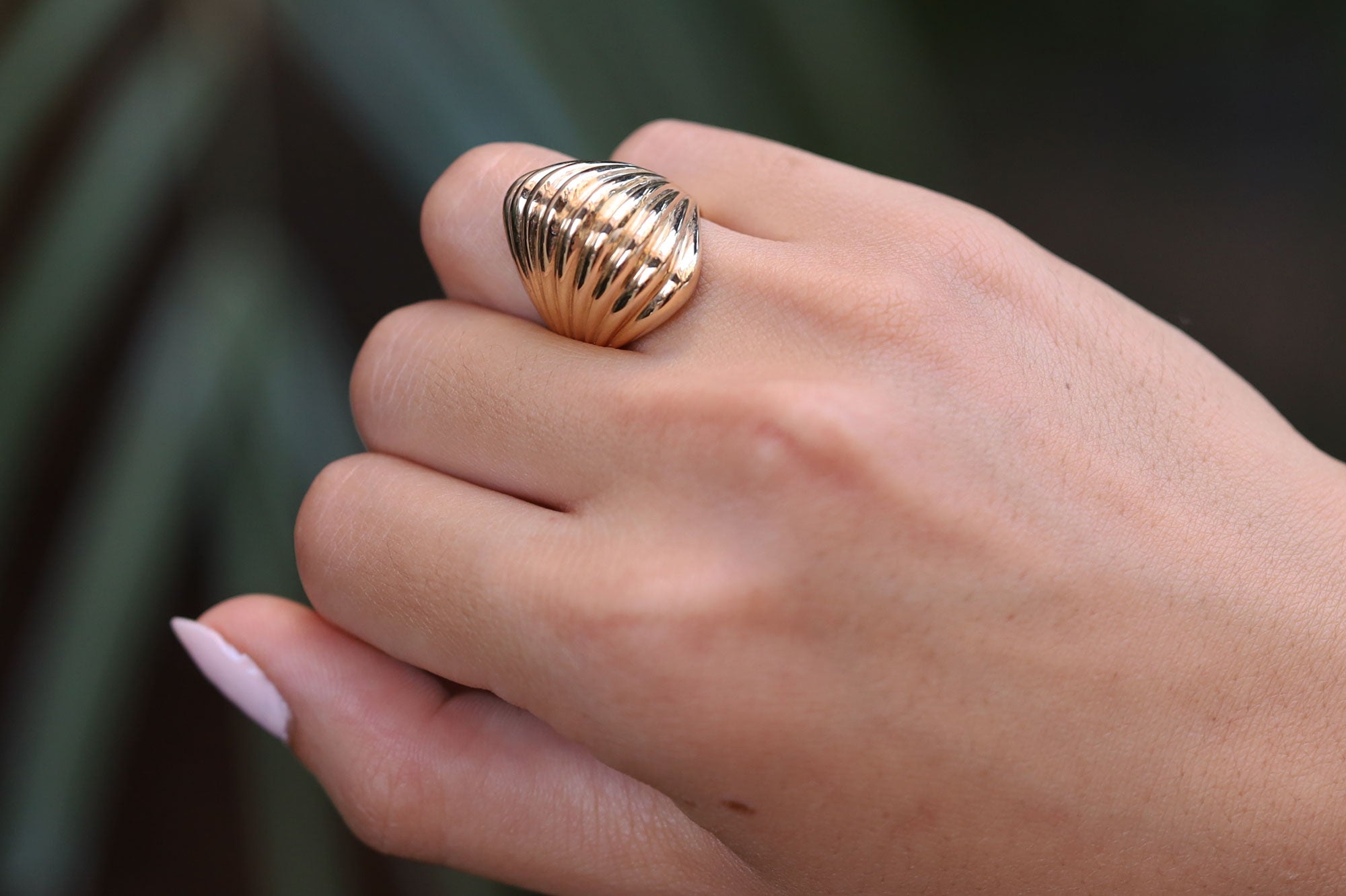 Mid Century Vintage 14k Gold Dome Ring
