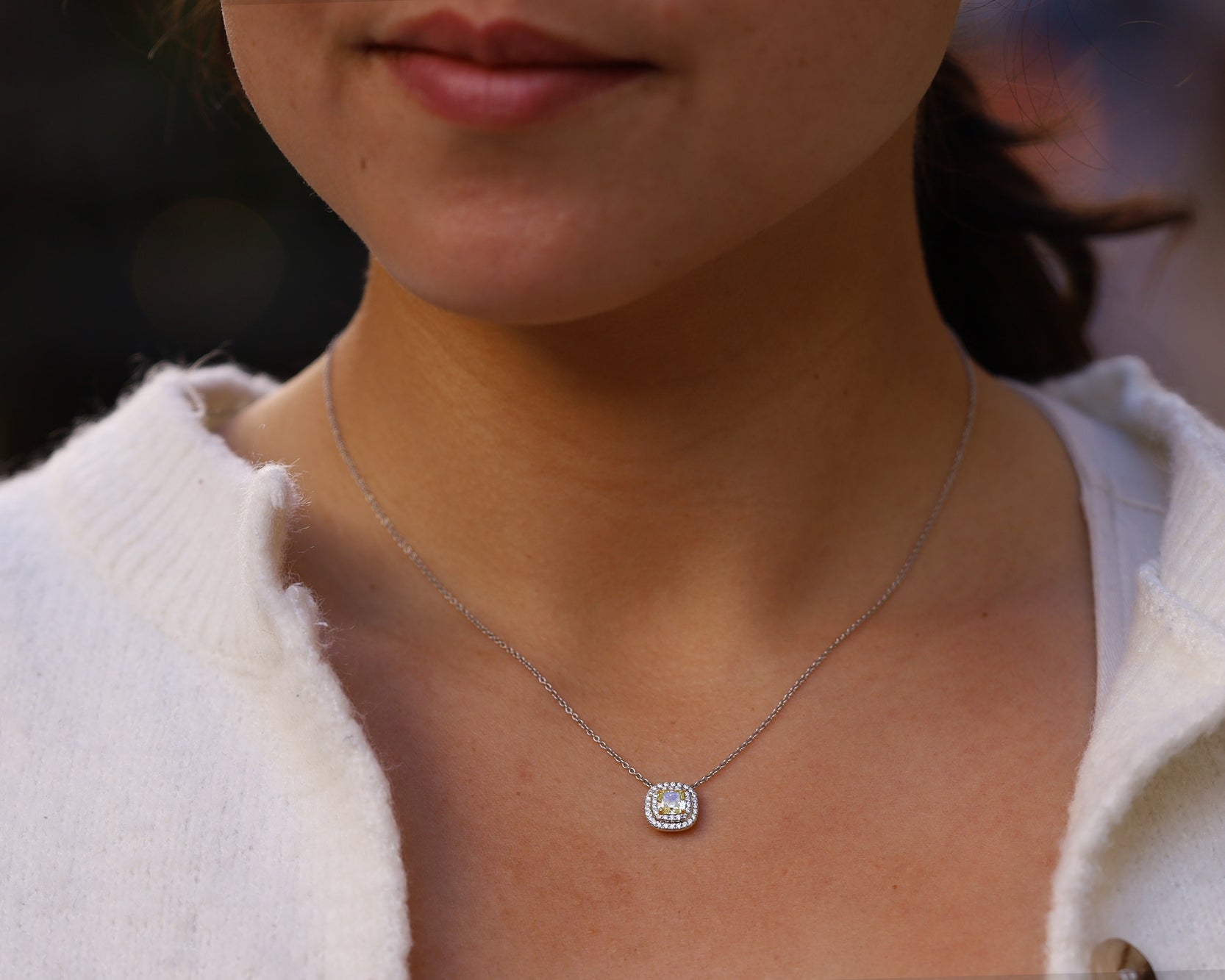 Tiffany & Co. Soleste Fancy Intense Yellow Diamond Pendant Necklace