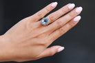 Mid Century Pear Cut 4.25 Carat Aquamarine & Diamond Ring