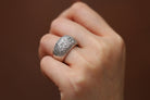 Vintage Contemporary 1.50 Carats Pavé Diamond 14k Dome Ring