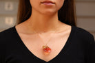 Estate 19.95 Carat Mexican Fire Opal Fox Pendant Necklace
