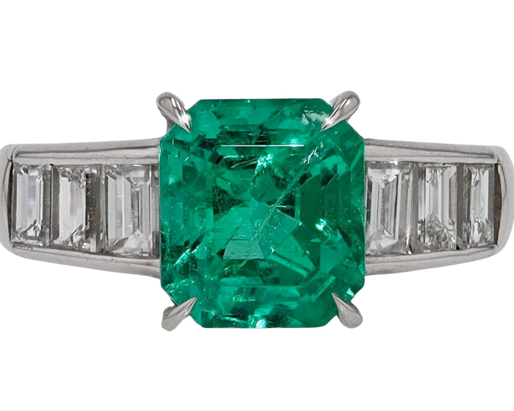 Certified Emerald Engagement Ring