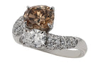 2 Carat Oval Champagne Diamond Toi Et Moi Engagement Ring