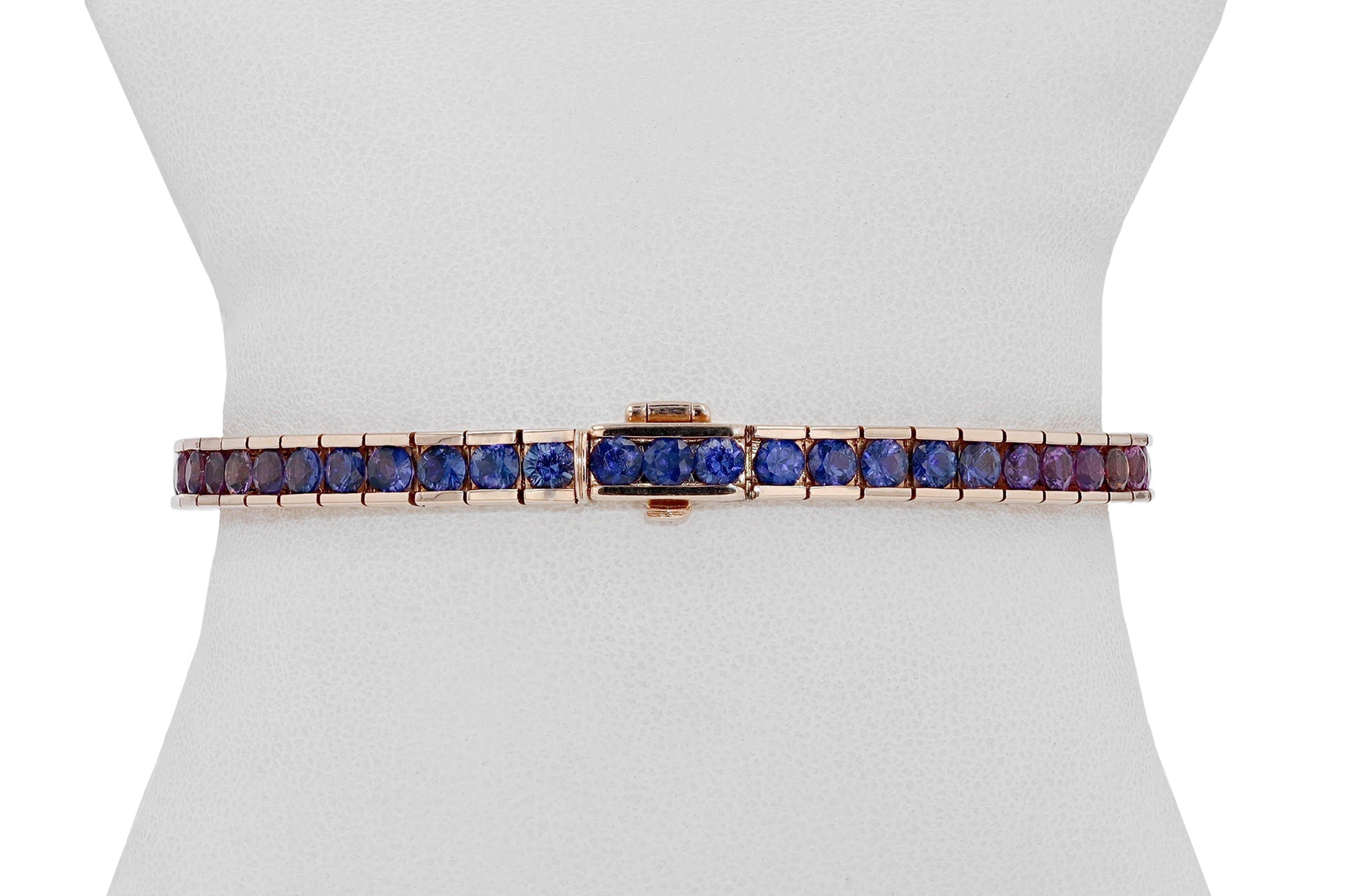 Fancy Multi Color 10 Ct Sapphire Tennis Bracelet