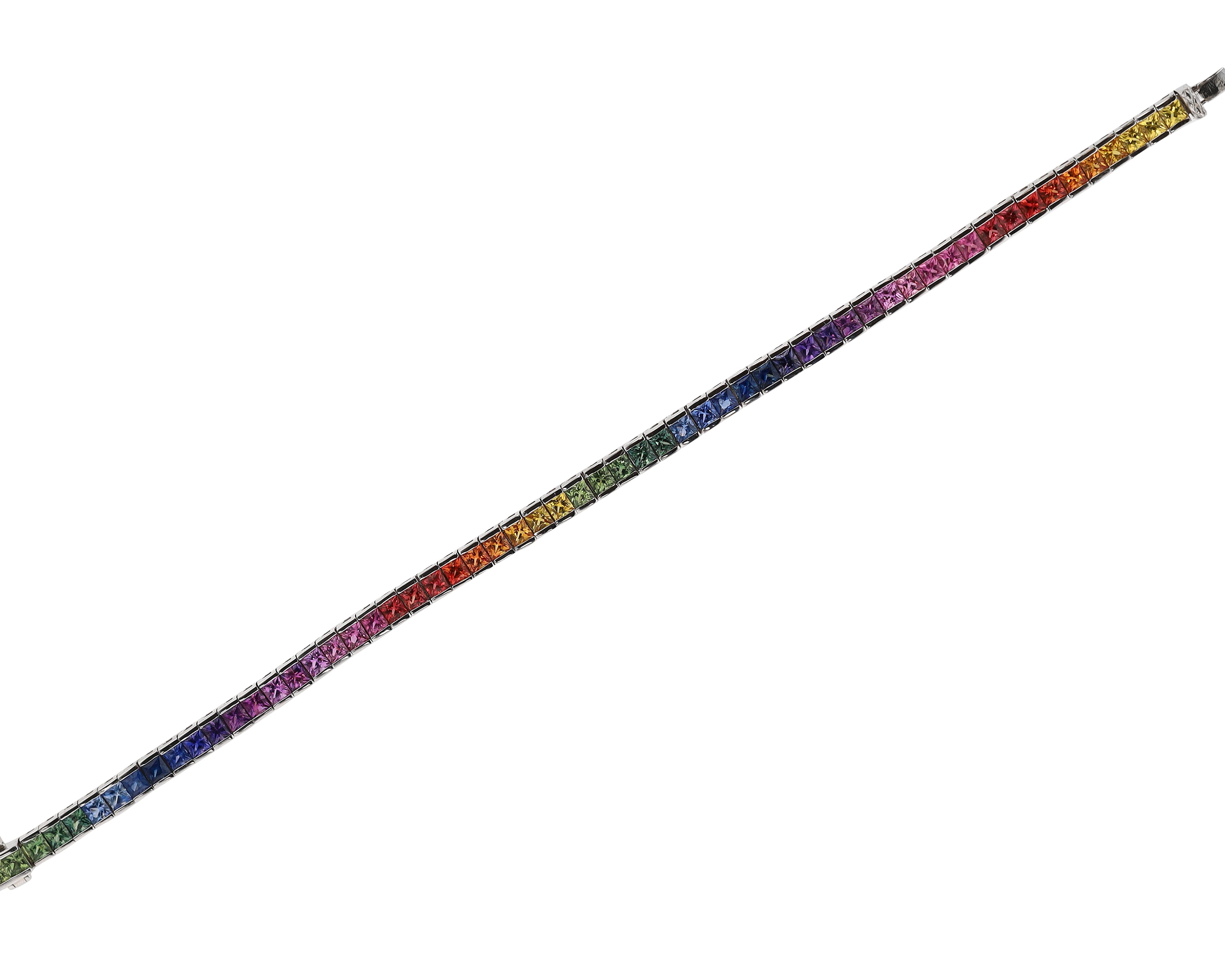 Rainbow Sapphire Tennis Bracelet