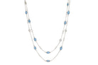 45" Platinum Aquamarine and Diamonds By the Yard Infinity Necklace
