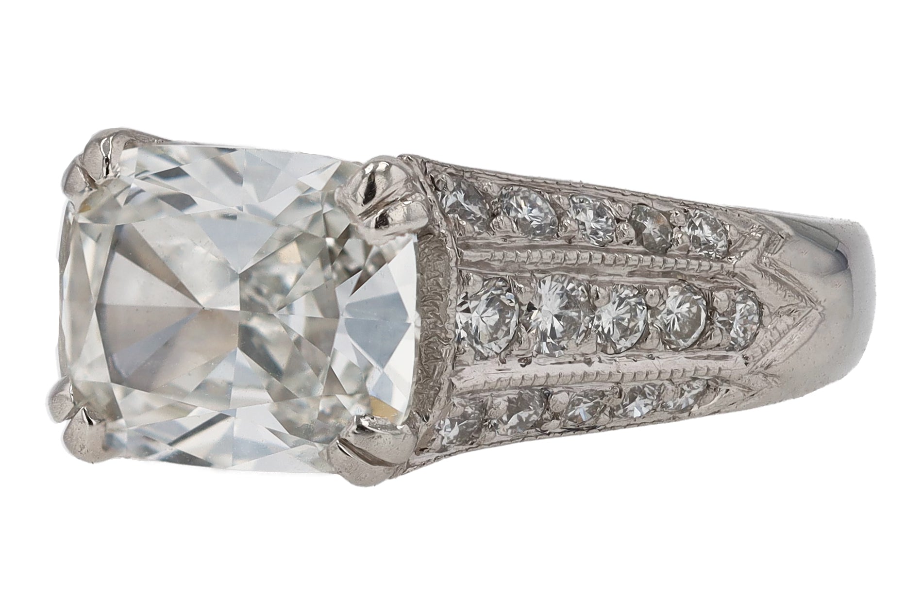 GIA Certified Shreve & Co 2 Ct Cushion Diamond Engagement Ring