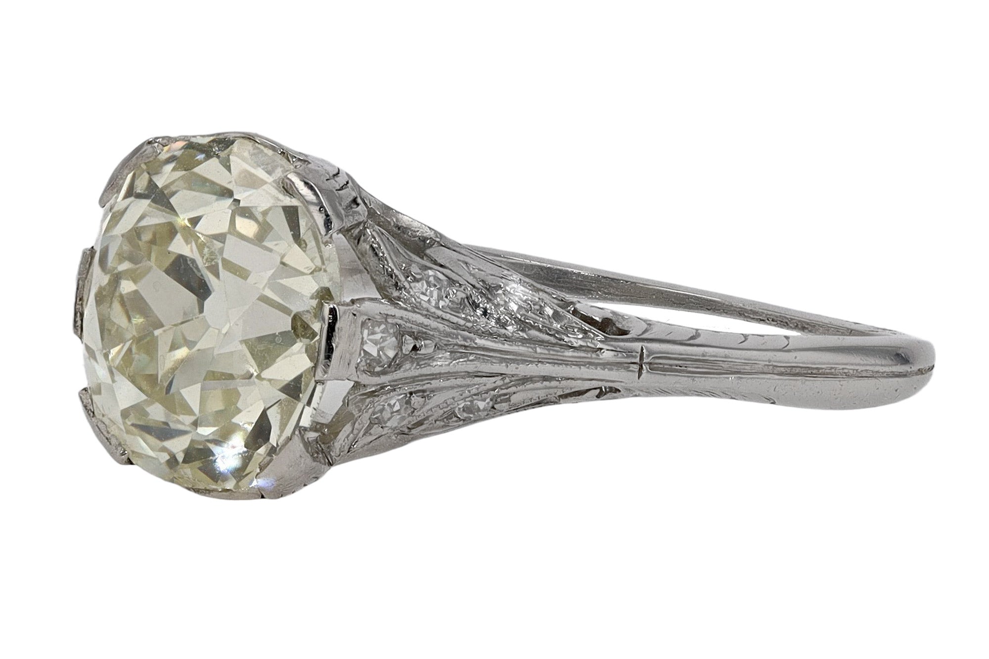 Art Deco 3.33 Carat Diamond Engagement Ring