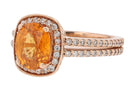 Spessartite Garnet & Diamond Gemstone Engagement Ring
