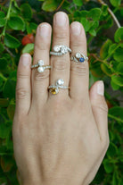 2 stone diamond and gemstone wedding rings.
