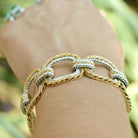 A vintage Buccellati woven gold link designer bracelet.