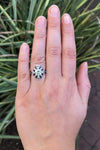 1.52 Carat Art Deco Style Diamond & Sapphire Engagement Ring